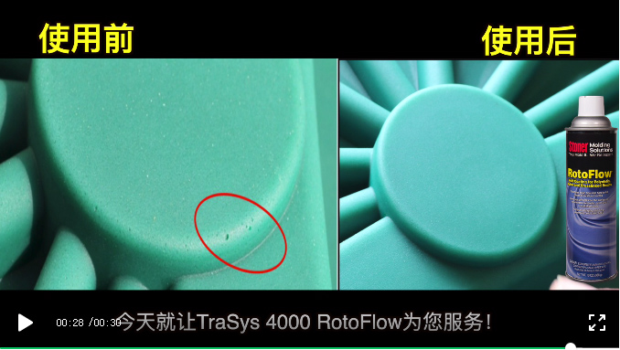 StonerTraSys®4000 RotoFlow™滾塑模具助流劑使用效果對(duì)比